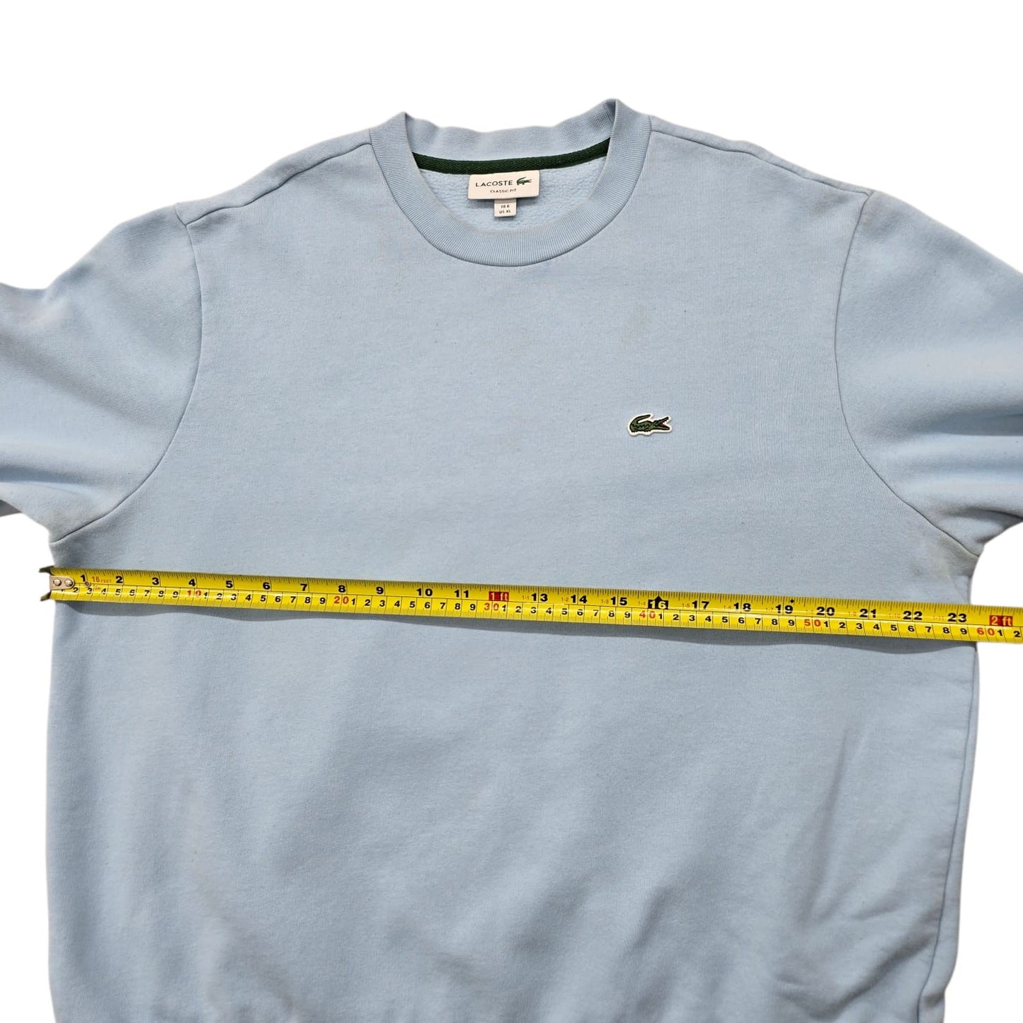 Lacoste Men's Light Blue Crew Neck Sweatshirt XL Classic Fit