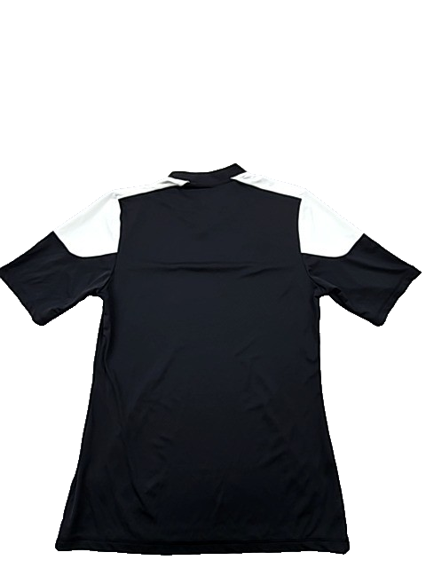Adidas Men's M Black White Striped V-Neck Climalite Jersey Short Sleeve