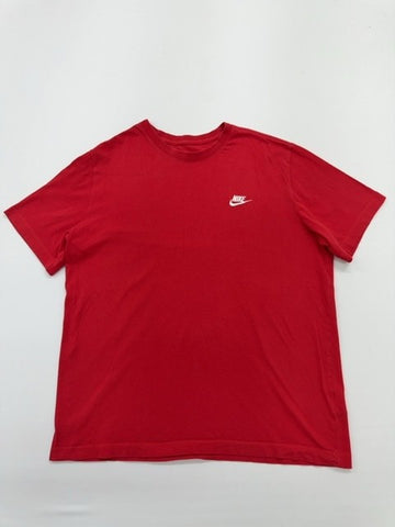 Nike Boys Red Athletic T-Shirt Size L Crew Neck Logo Jersey Regular