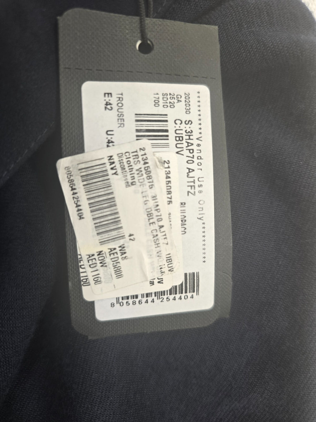 Giorgio Armani Women’s Straight Leg Trousers Blue Side Zip Size 42 BNWT