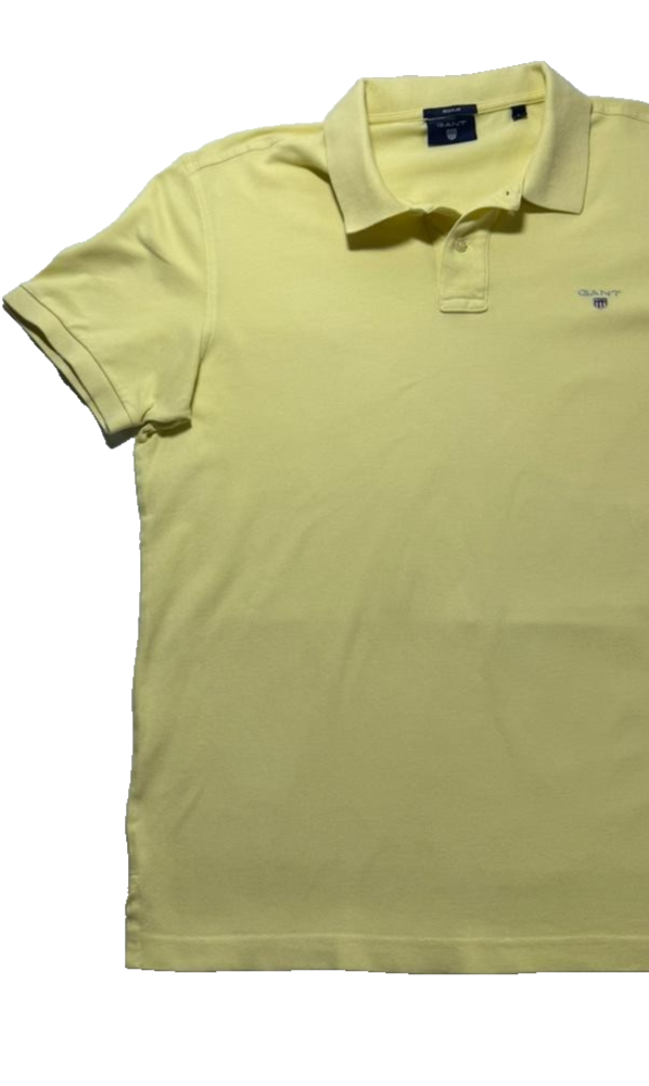 Gant Men Original Regular Fit Piqu Polo Shirt | Size: L: Yellow Color