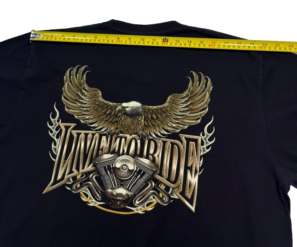 Vintage Rock Eagle Glow In The Dark T-Shirt Men's XL Biker Eagle Live To Ride