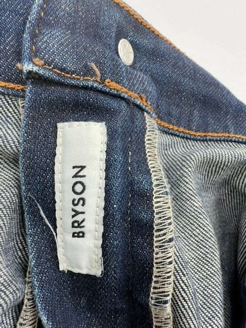 Bryson Men's Dark Blue Jeans 36x32 Zip Fly Orange Stitching