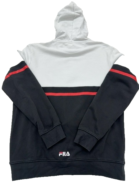 Fila Men's Color Block Pullover Hoodie L Grey/Black/Red