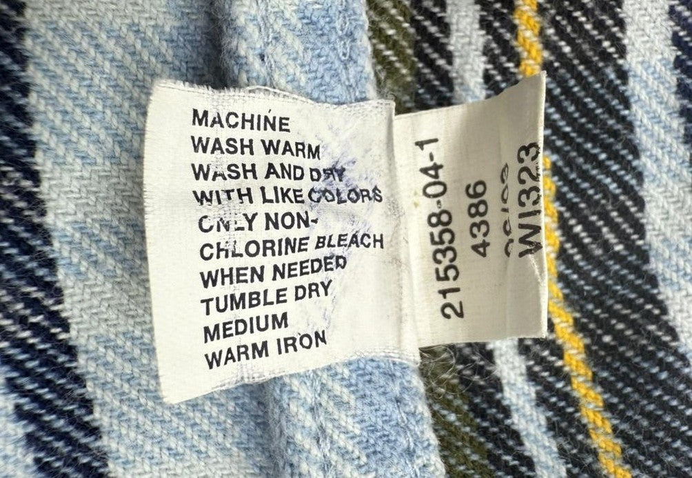 Gap Men's Blue Multi Plaid Flannel Button-Down Shirt XXL Relaxed Fit