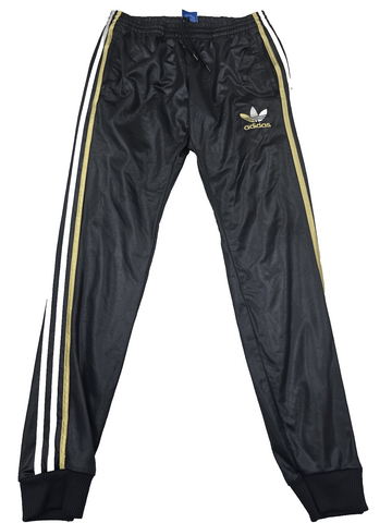 Adidas Originals Women's Black 3-Stripes Track Pants S Nylon
