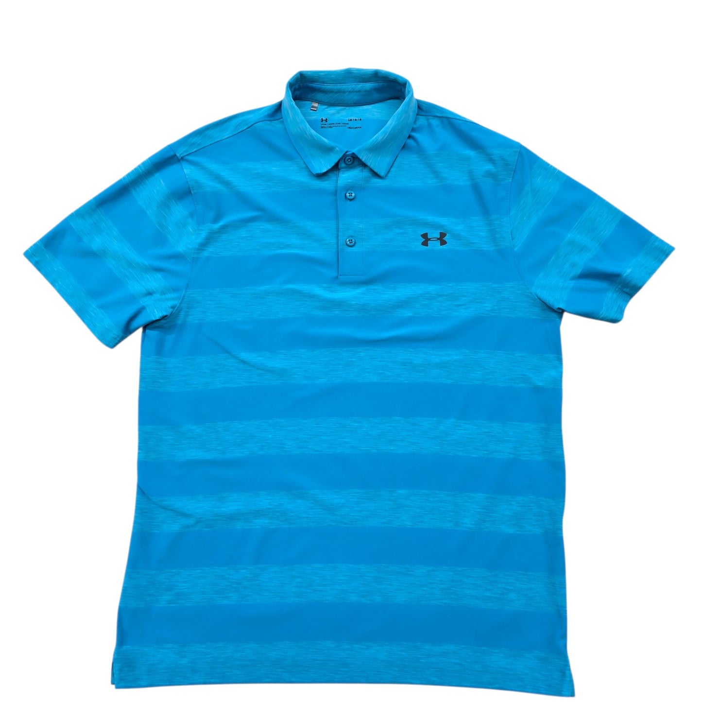 Under Armour HeatGear Men’s Blue Striped Golf Polo Shirt LG/G