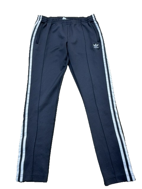Adidas Originals Men's Navy Track Pants Size 12 UK Tapered 3-Stripes
