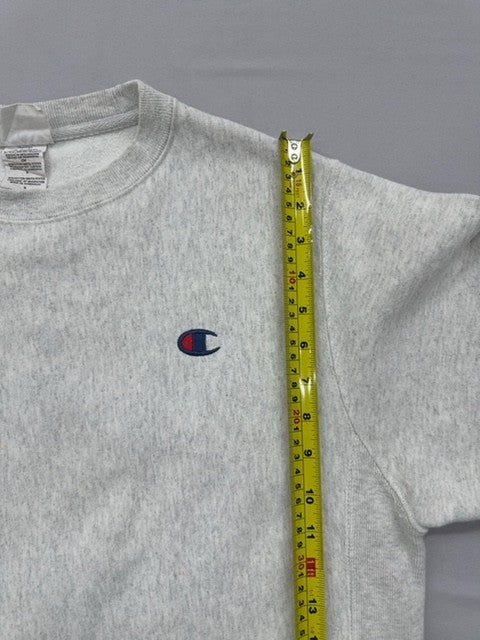 Champion Reverse Weave Gray Crew Sweatshirt S Heavyweight Fleece