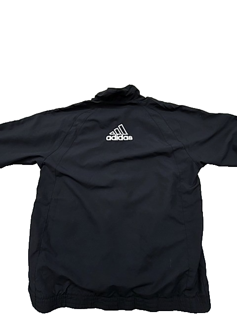 Adidas Black Track Jacket Polyester Stand Collar Unisex L