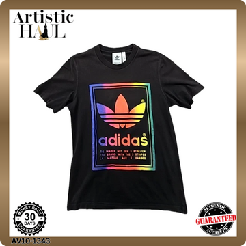 Adidas Men's Pride Rainbow T-Shirt XS Black Short Sleeve Cotton Blend