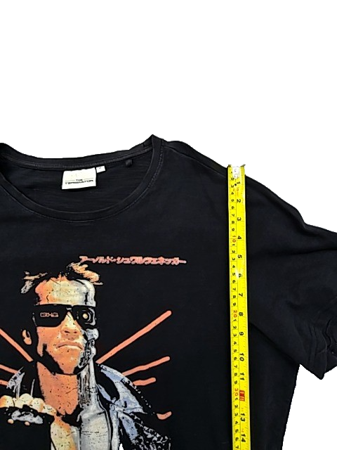Men's XL Black Terminator T-Shirt 100% Cotton Short Sleeve Crewneck Screenprint