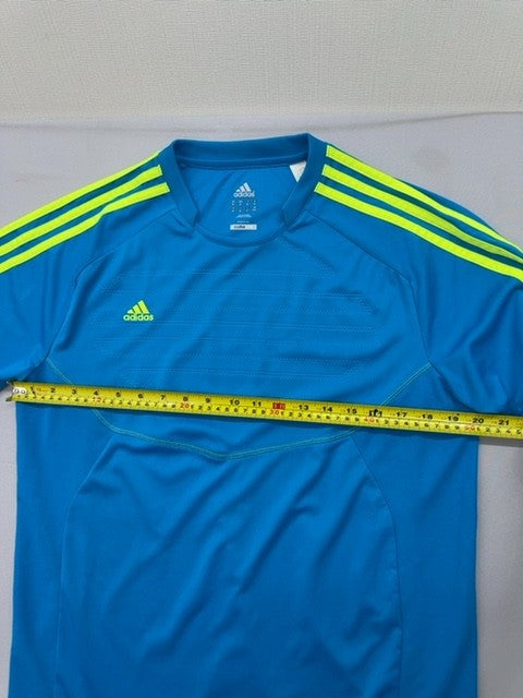Adidas Blue Striped ClimaLite Jersey Short Sleeve Crewneck Unisex Adult