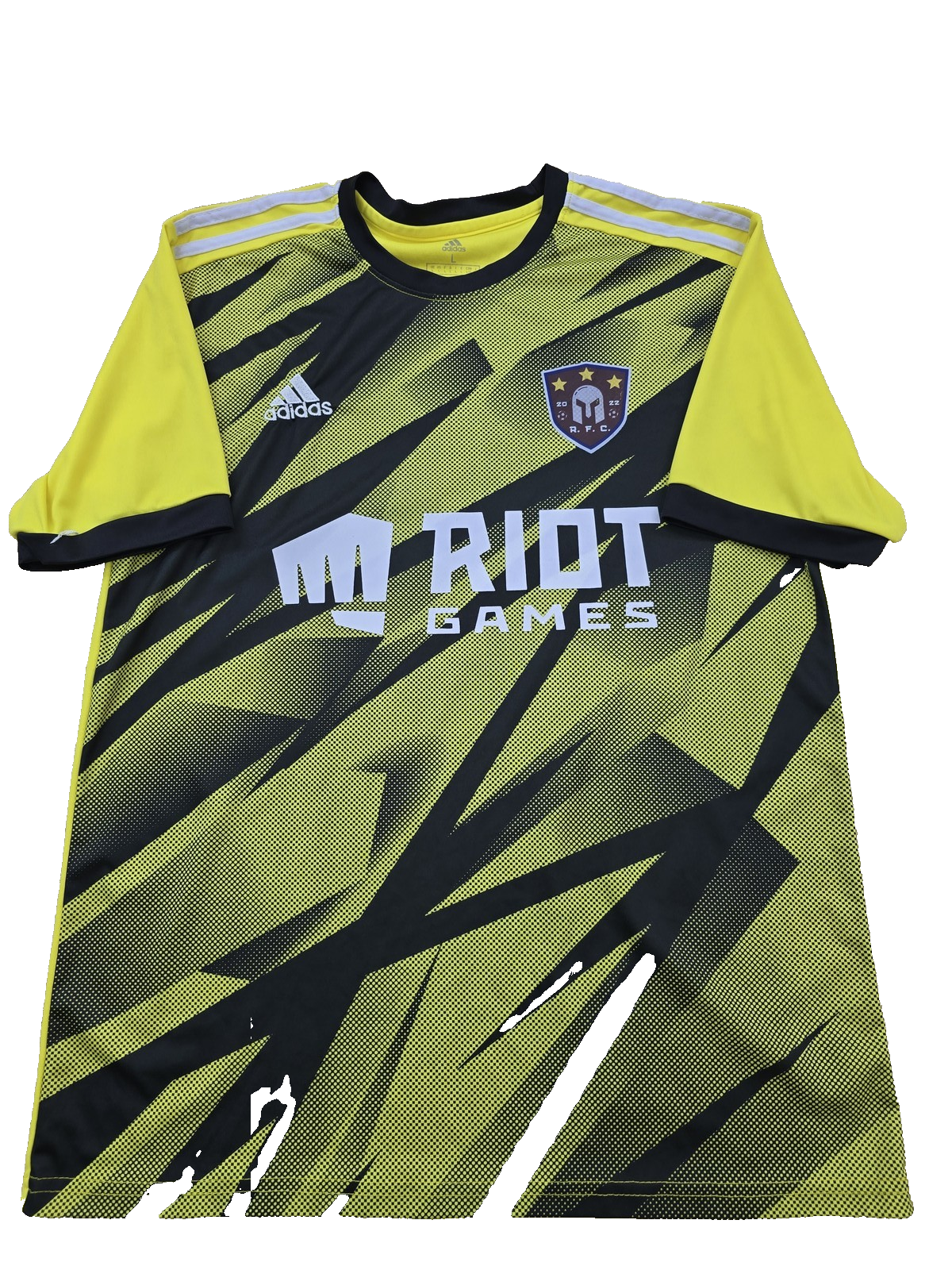Adidas Yellow Soccer Jersey Men's L AEROREADY Moisture-Wicking Mesh