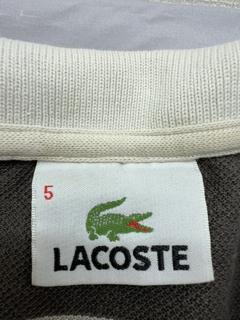 Lacoste Men's Grey Striped Long Sleeve Polo Shirt Regular Size