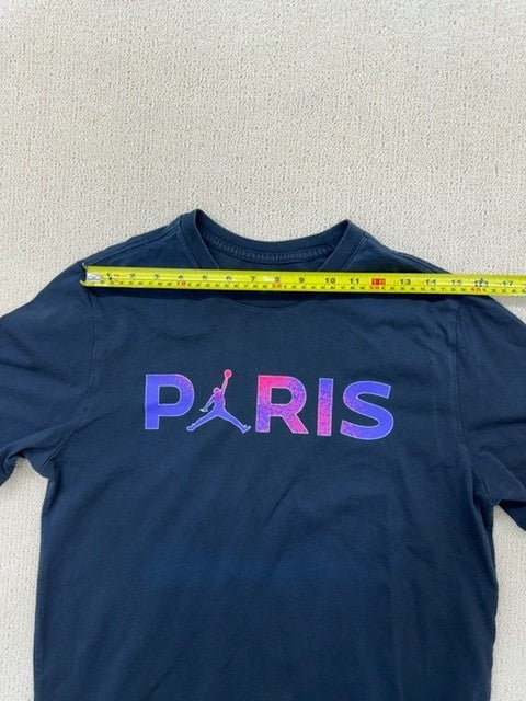Jordan Paris Saint-Germain Men's Black Crewneck Tee M Cotton Short Sleeve