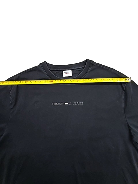 Tommy Jeans Men's Black Slim Fit T-Shirt XL Logo Crewneck DM0DM09586
