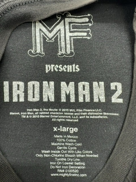 Mighty Fine Men Charcoal Iron Man 2 T-Shirt Size XL Crew Neck