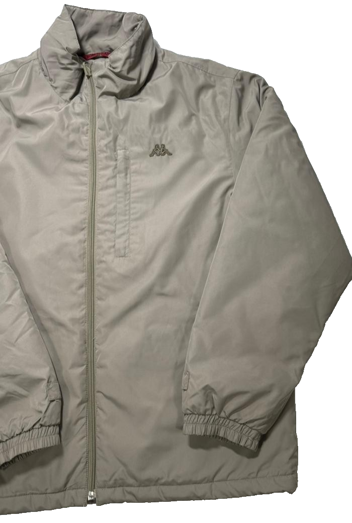 Men's Kappa Beige Full Zip Jacket Windbreaker Coat Top - Size L