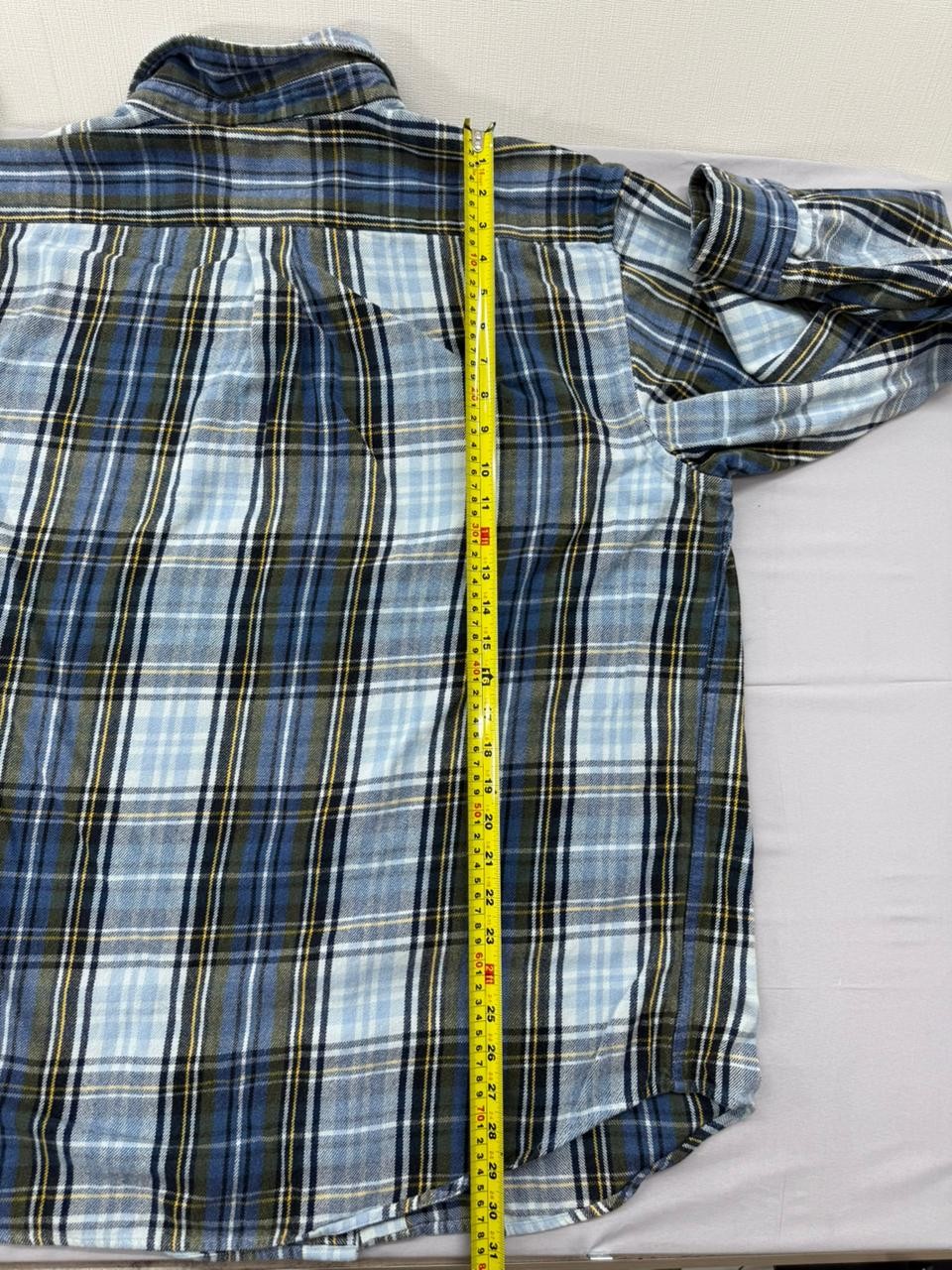 Gap Men's Blue Multi Plaid Flannel Button-Down Shirt XXL Relaxed Fit