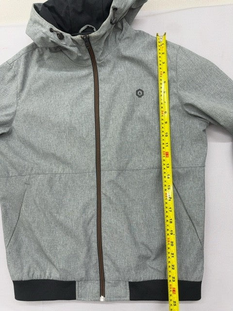 Jack & Jones Men's Gray Zip Hoodie M Water Repellent Bonded