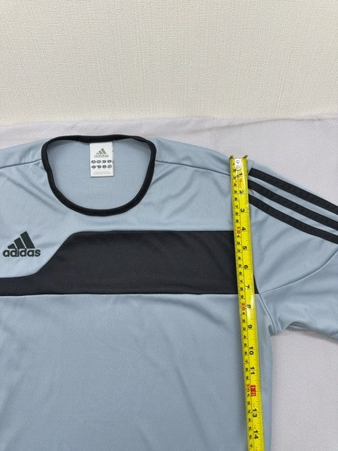Adidas Men's Grey Striped Training Jersey S Short Sleeve