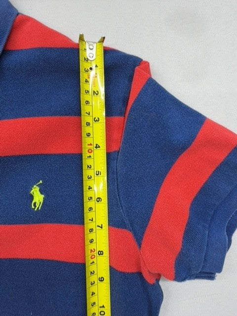 Polo Ralph Lauren Navy Red Stripe Polo Shirt M Custom Slim Fit