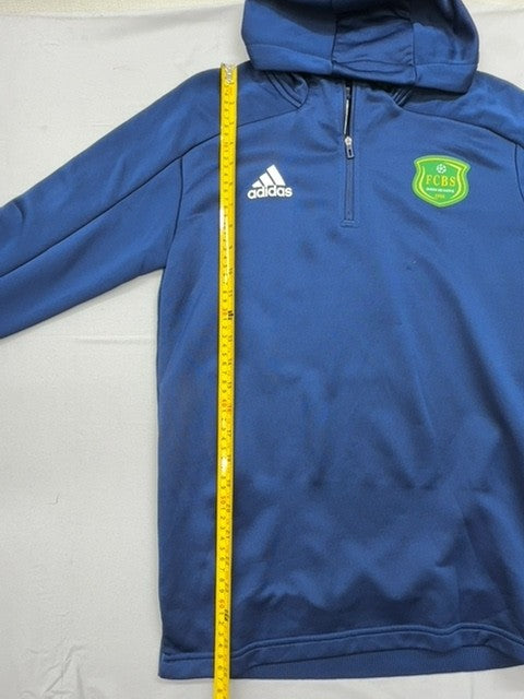 Adidas Men's Navy Full Zip Hoodie Size L 3-Stripes Polyester