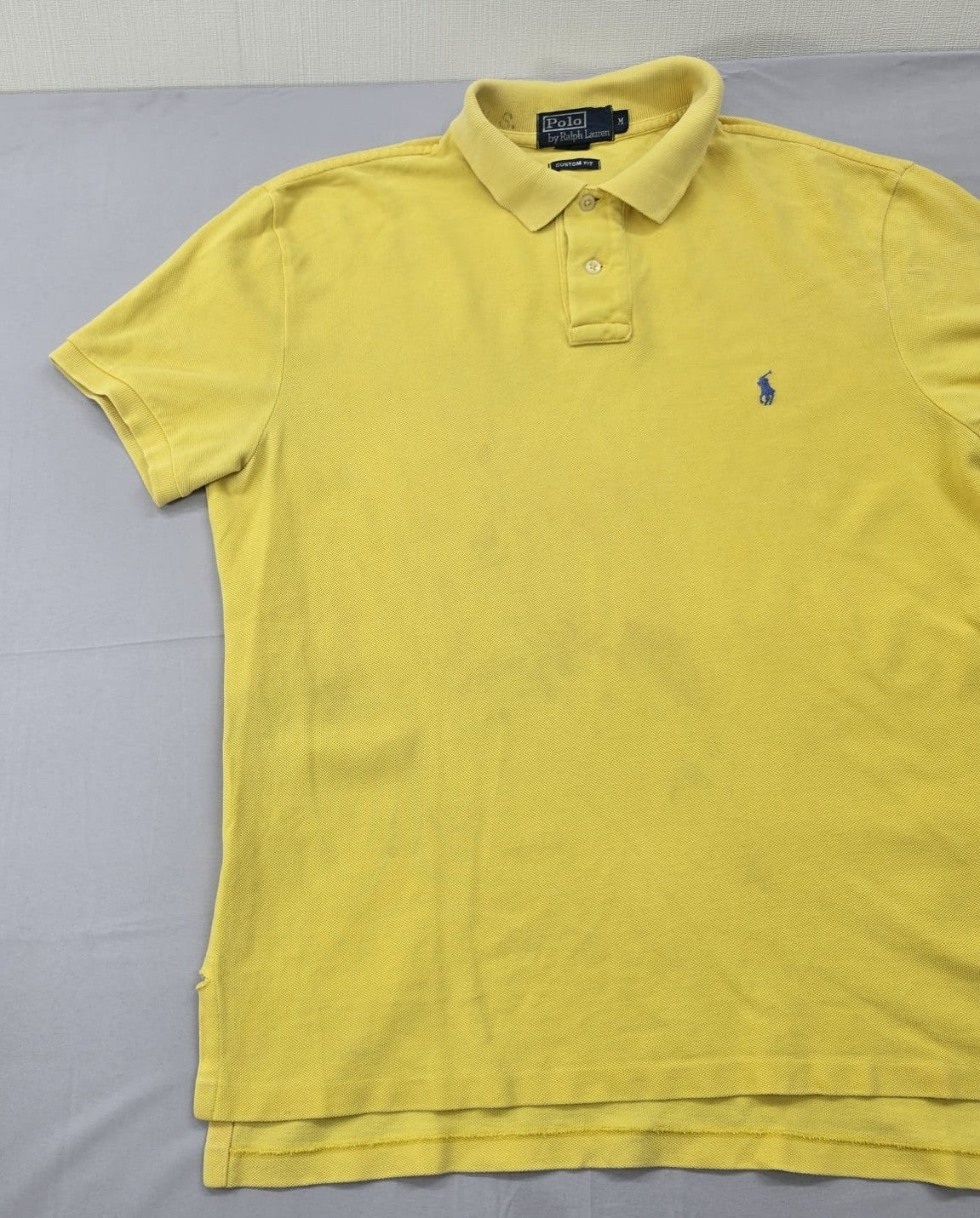 Polo Ralph Lauren Men's Yellow Polo Shirt Size M Custom Fit