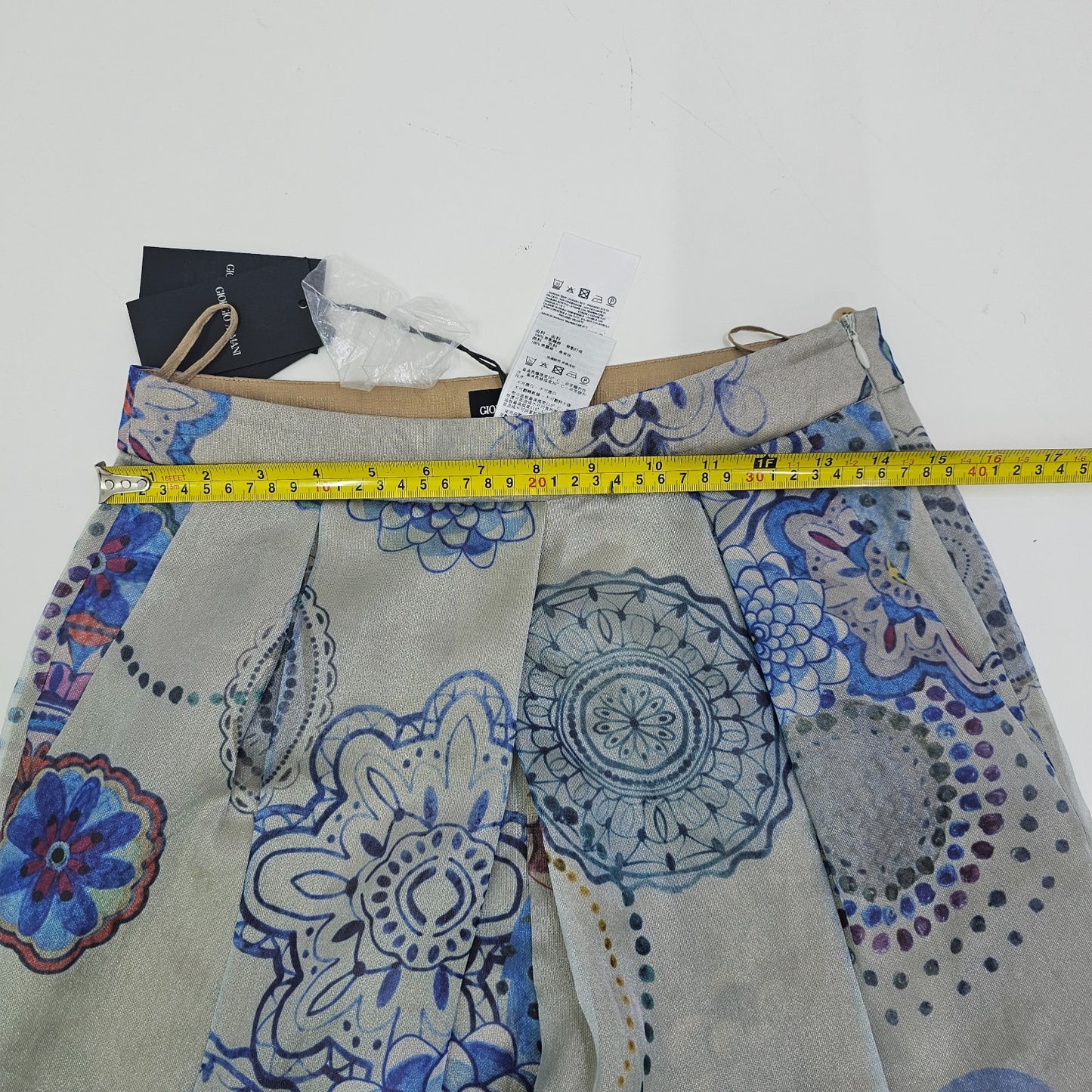 Giorgio Armani Floral Pants High Waist Pleated Pants Lbl 40 BNWT