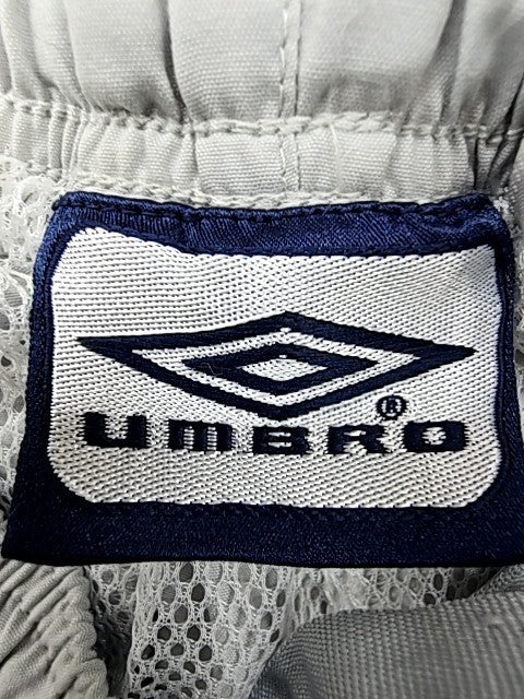 Umbro Men's Grey Nylon Track Joggers M Relaxed Drawstring Waist