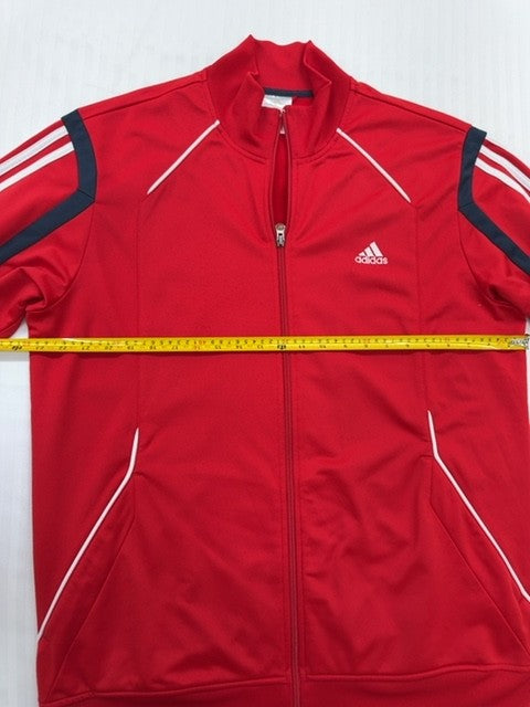 Adidas Men's Red Blocking Track Jacket 3-Stripes Full Zip