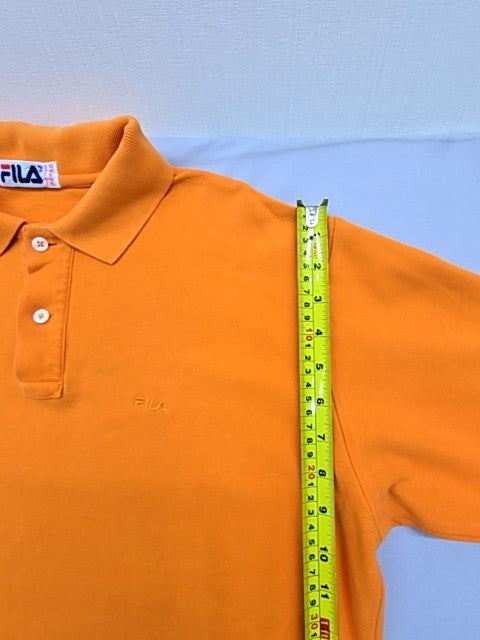 Fila Orange Cotton Polo Shirt Men's XL Short Sleeve Button 48" Chest