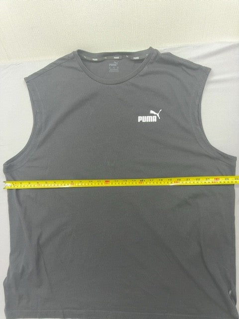 Puma Men's Gray XL Sleeveless Training Tank Top Logo