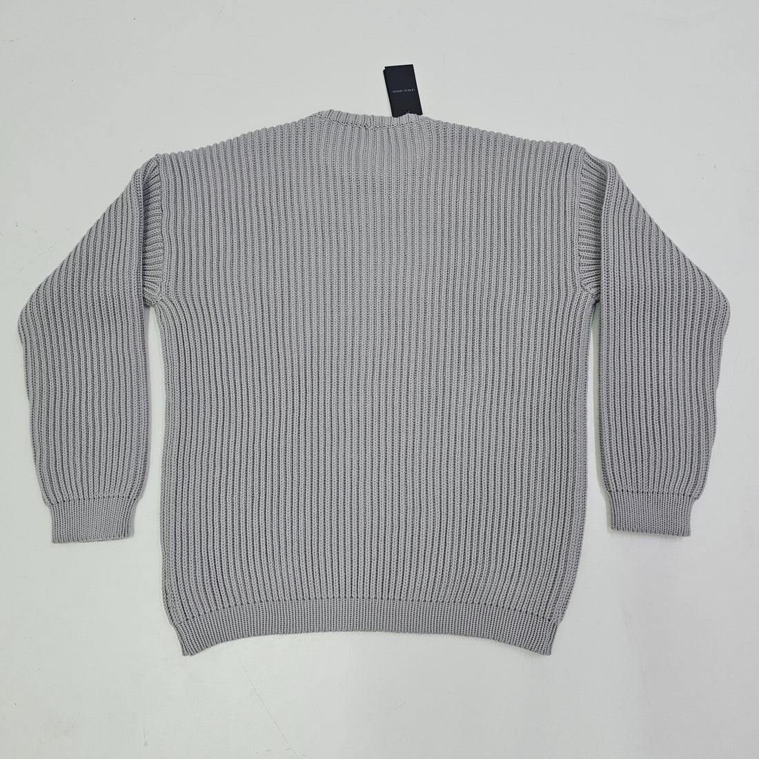 Brand new with tags — Giorgio Armani men's off-white ribbed-knit crewneck sweater, Italian size 52 (L). 17% off retail.
