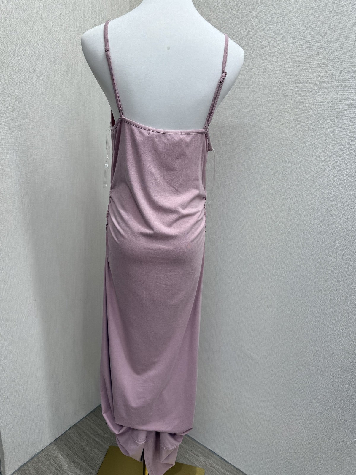 Bebe Pink Bodycon Ruched Midi Dress XL Sleeveless