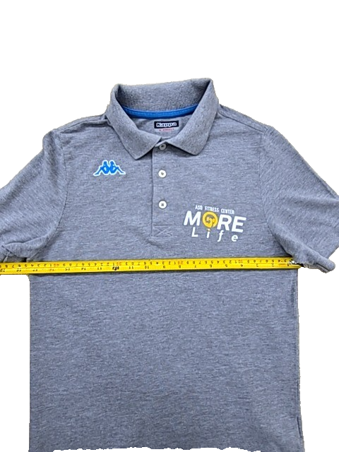Kappa Gray Cotton Polo Shirt Men's XS Short Sleeve Button Closure