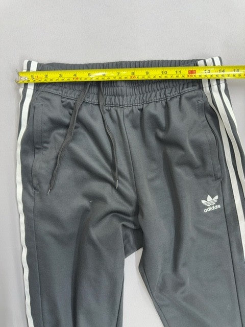 Adidas Originals Grey Track Pants Men M 3-Stripes Polyester