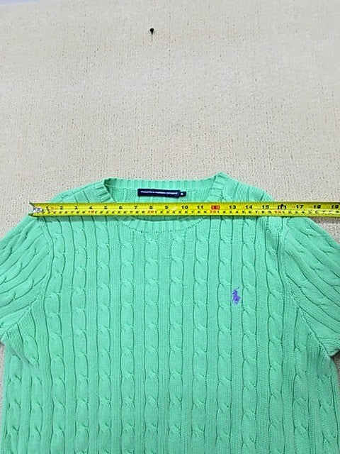 Ralph Lauren Sport Unisex Green Cable Knit Crewneck Sweater XL