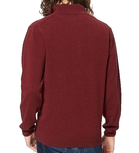 Men Gant 100% Lambswool Half Zip Sweater Burgundy Men's Size 2Xl