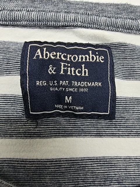 Abercrombie & Fitch Men Black Logo Striped T-Shirt Size M Regular