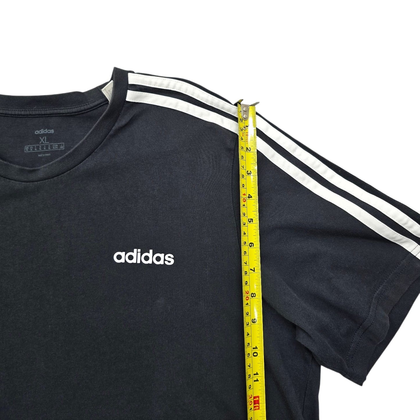 Adidas Men's Black Striped 3-Stripes T-Shirt XL Originals