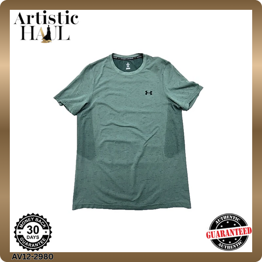 Under Armour Unisex Green T-Shirt – Size L, Short Sleeve