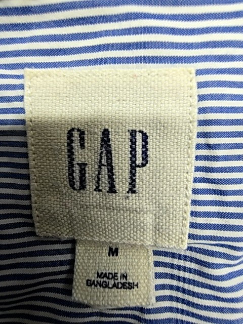 Gap Men's Light Blue Striped Long Sleeve Button-Down Shirt Size M