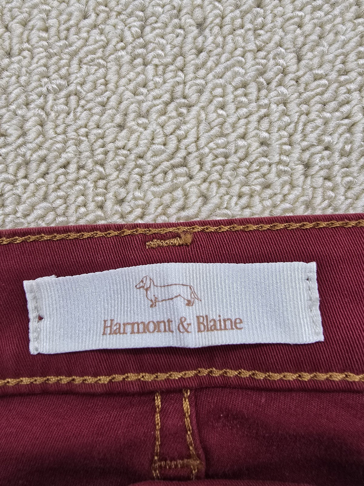 Harmont & Blaine Men's Burgundy Straight Jeans Sz 42 EU Dachshund