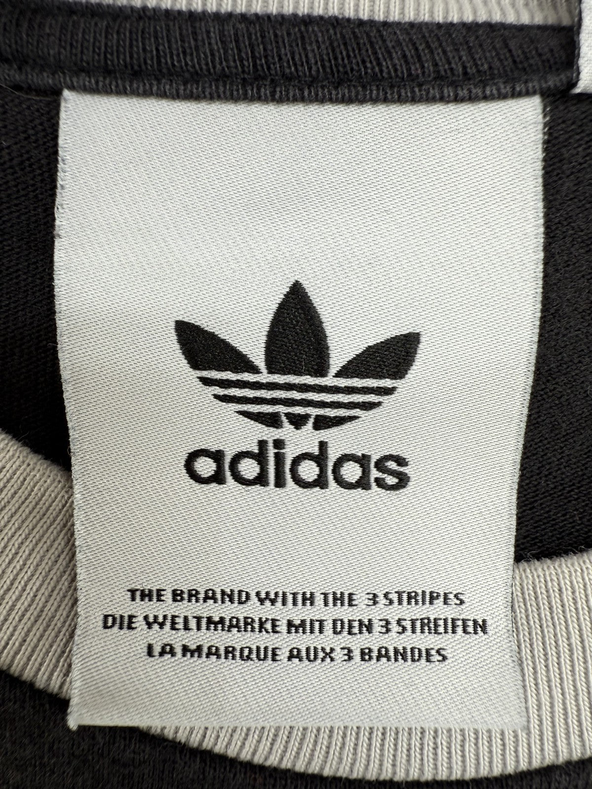 Adidas Black Striped 3-Stripes Short Sleeve Crewneck T-Shirt Unisex