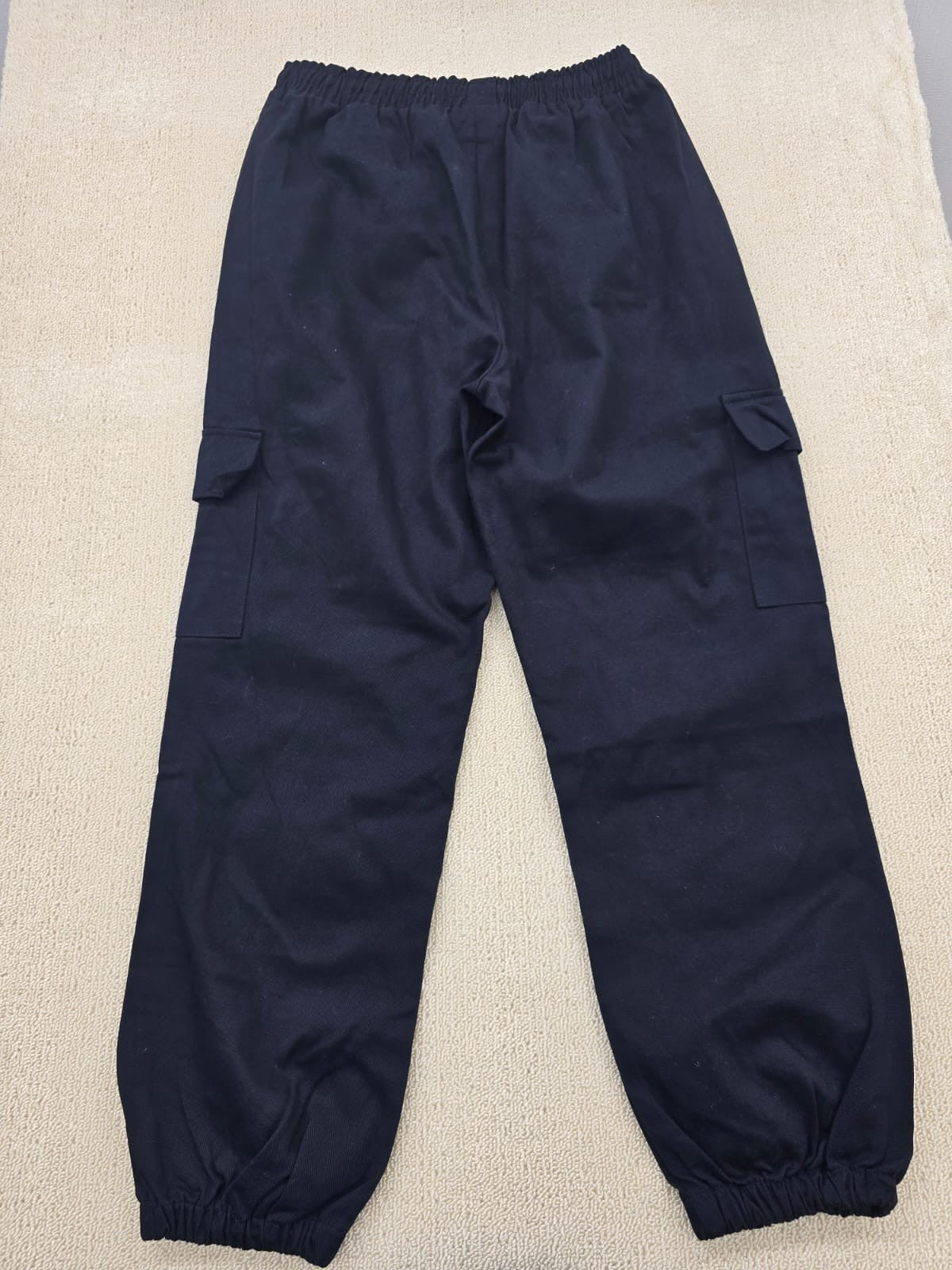 Ole by Koton Black Women's Wide Leg Cargo Pants Elastic Waist Pockets
