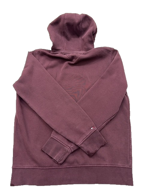 Tommy Hilfiger Men's Burgundy Organic Cotton Hoodie M Relaxed Fit