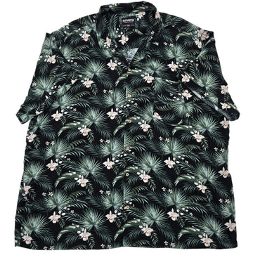 Riverso Men's 5XL Black Floral Tropical Viscose Short Sleeve Shirt