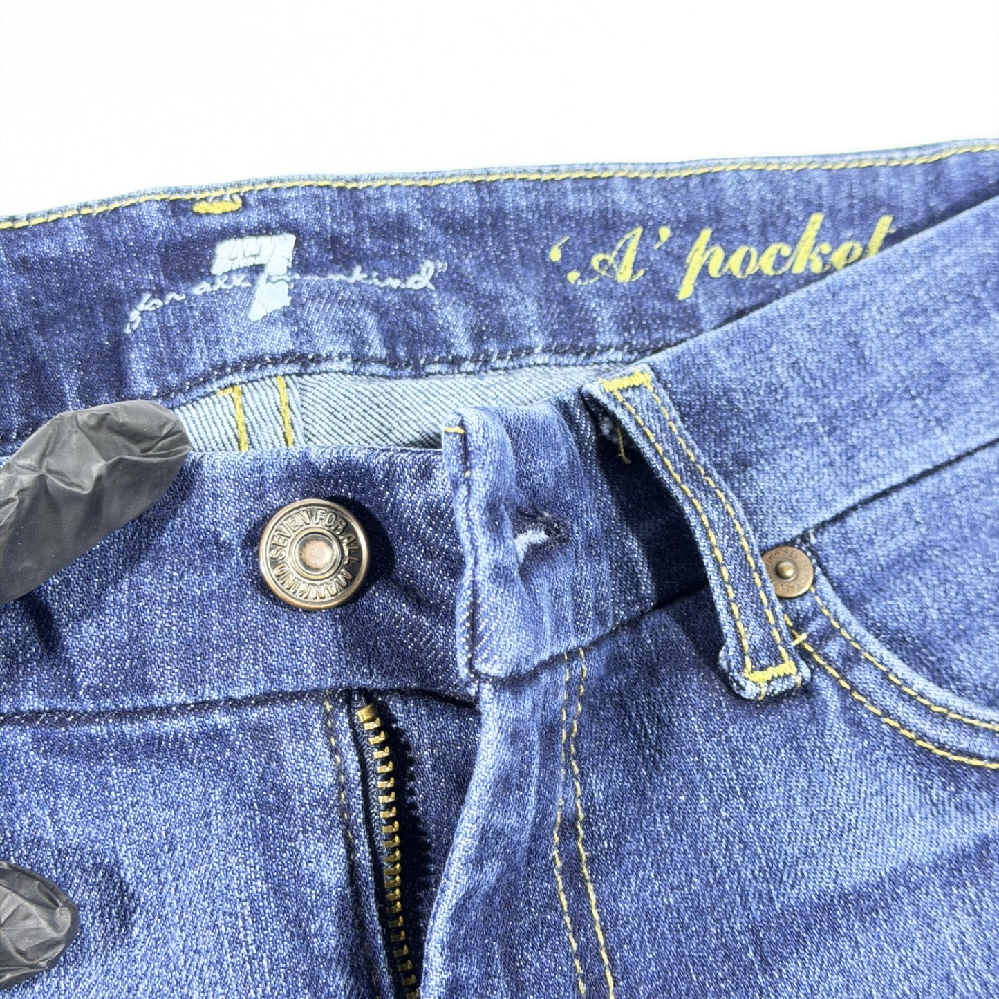 Vintage 7 For All Mankind Jeans Women's 27 A Pocket Flare Dark Y2K Low Rise